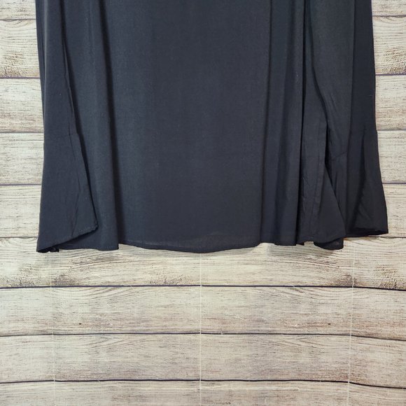 Unique Spectrum V-Neck Black Embroidered Tunic Choke Collar Women's Size XL - Picture 9 of 15